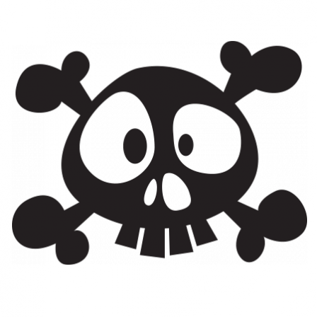 Stickers Decors De Pirate Tête De Mort Skull Silhouette, - Tete De Mort Rigolote Dessin (448x448)