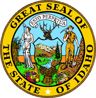 On The Shield, The Pine Tree Represents Idahos Timber - Idaho Seal (395x400)
