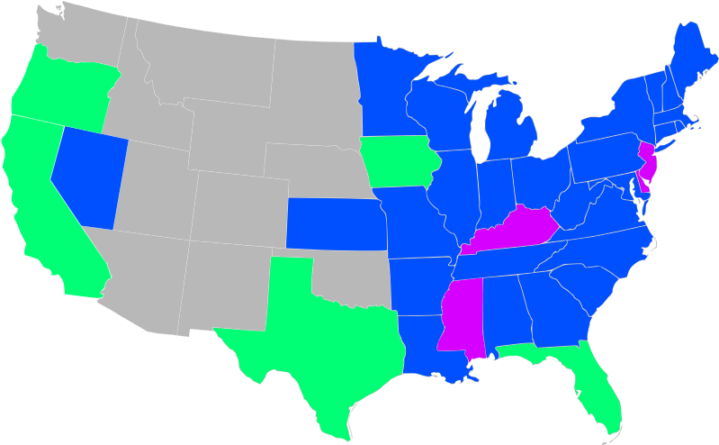 Ratification By The States - Ratification Map Of 13th Amendment (800x500)