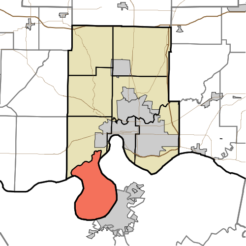 Map Of The Meander In Question, Now Union Township, - Vanderburgh County Zip Codes (500x500)