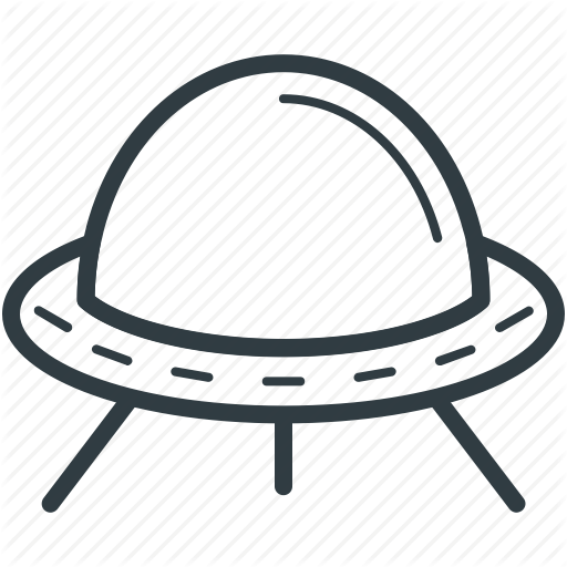 Download Ufo Outline Transparent Clipart Flying Saucer - Outline Images Of Spaceship (512x512)