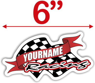 Custom Your Name Racing Trailer Decals With Checkered - Motorsport (400x400)