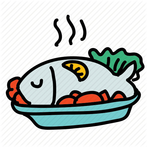 Dinner Clipart Icon - Fish Dish Clipart (512x512)
