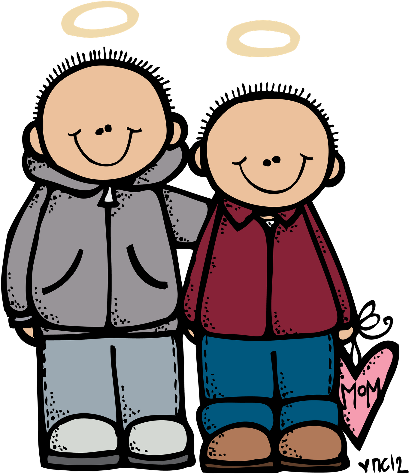 Hug Clipart Parent Child - Melonheadz Hug (1364x1600)