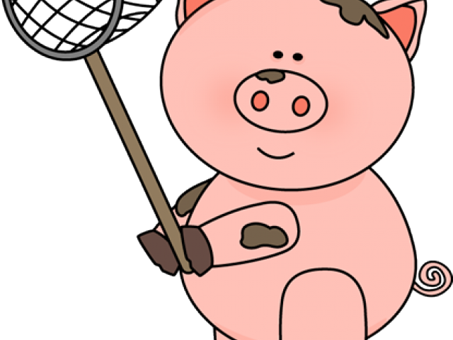 Pig In Mud Clipart - Gold Heart (640x480)