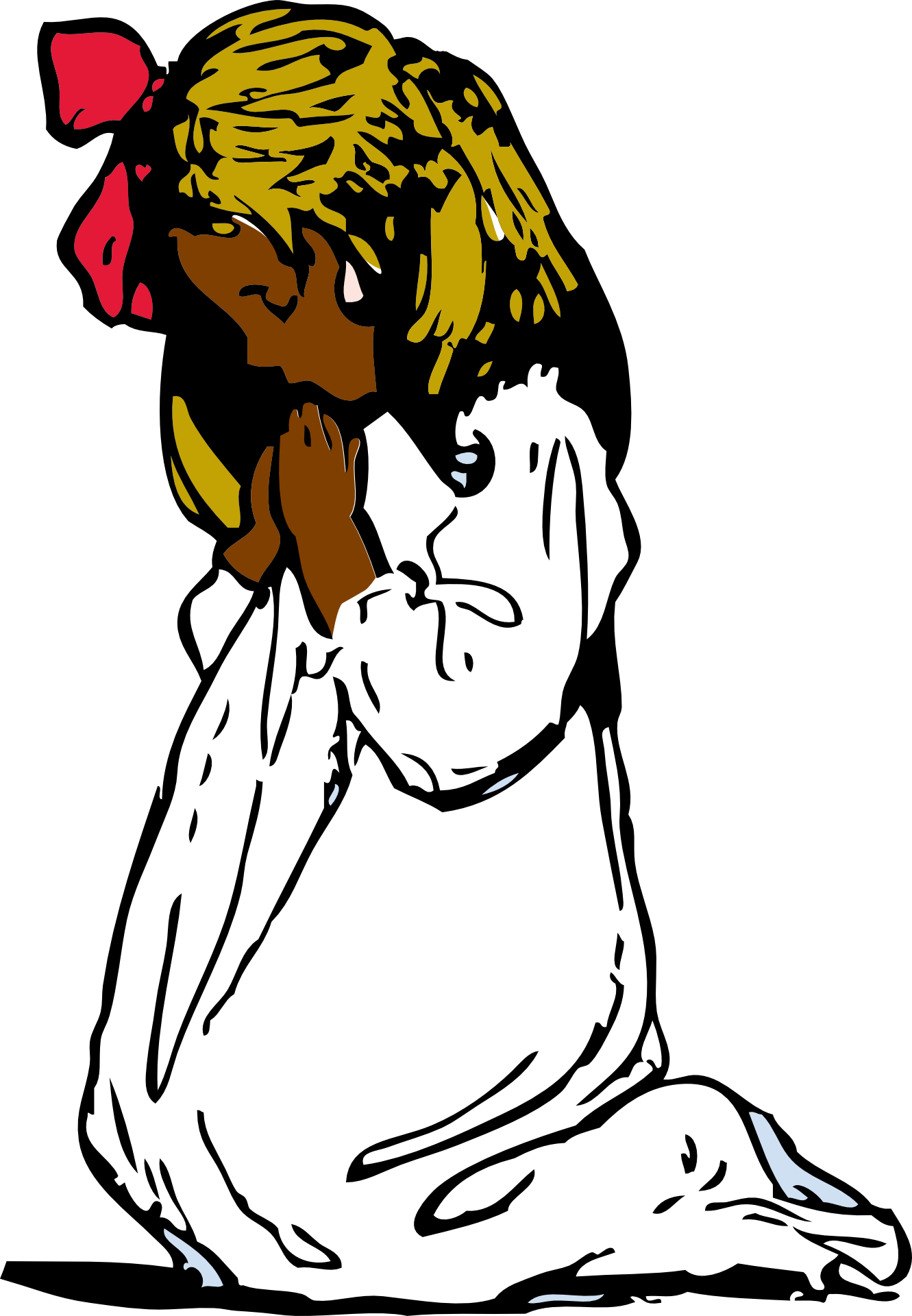 Cartoon Girl Praying Png (1331x1920)