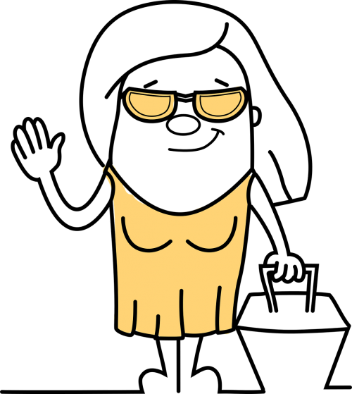 Hair,dress,summer,hello - Cartoon (500x559)