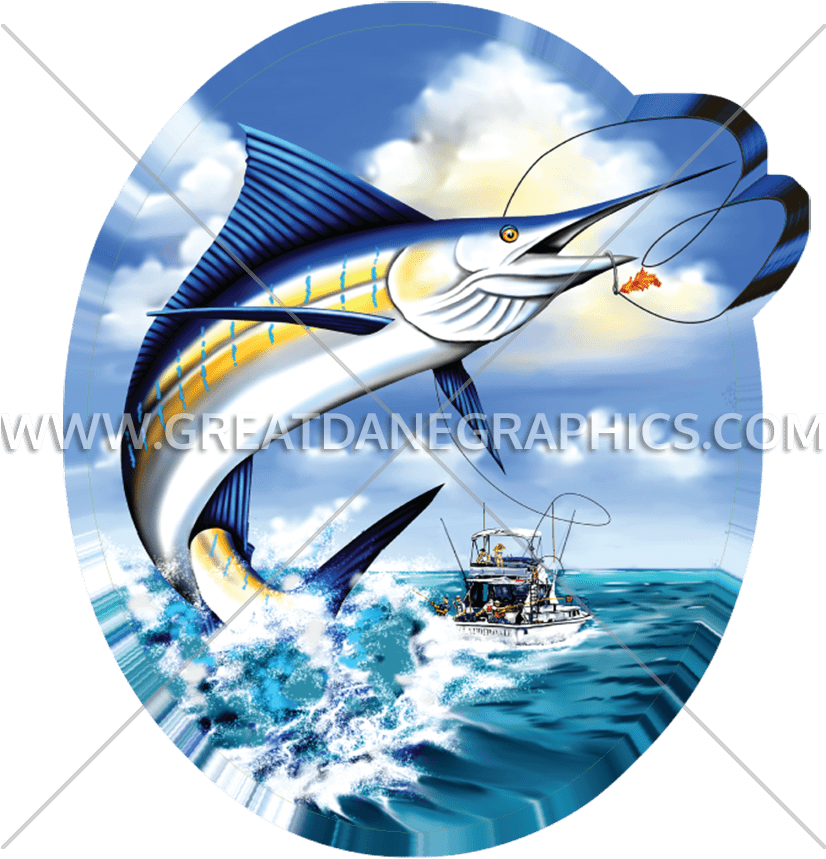 Fishing Production Ready Artwork For T Shirt - Marlin Fishing Clip Art (825x888)