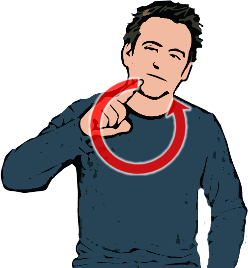 Index Finger Of Primary Hand Outlines Circle In Front - Circle In Sign Language (550x545)