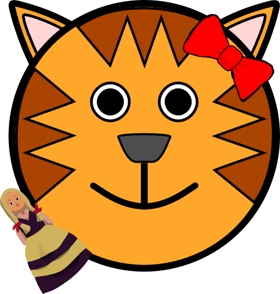 Cartoon Tiger Face Clipart Cat Clip Art - Tiger Face Drawing Cartoon (570x598)