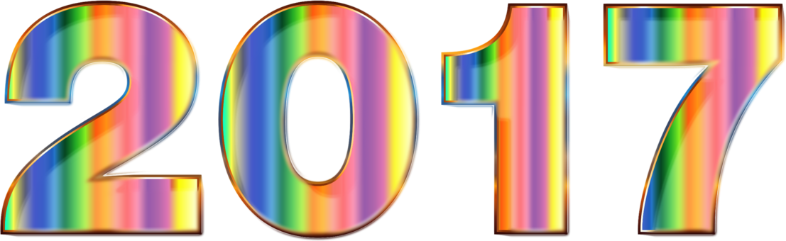 Typography New Year Logo Art Color - 2017 New Year No Background (1107x340)