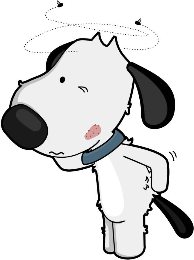 Dog Itchy Paw Cartoon (1024x1024)