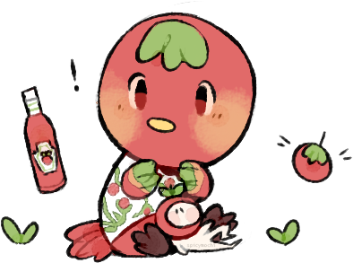 Tom Ato And Ketchup Being Bffs - Animal Crossing Ketchup Pixel (440x340)