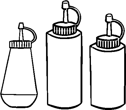Dibuix De Ketchup, Mostassa Y Maionesa Per Pintar On-line - Mayonesa Dibujo (600x470)