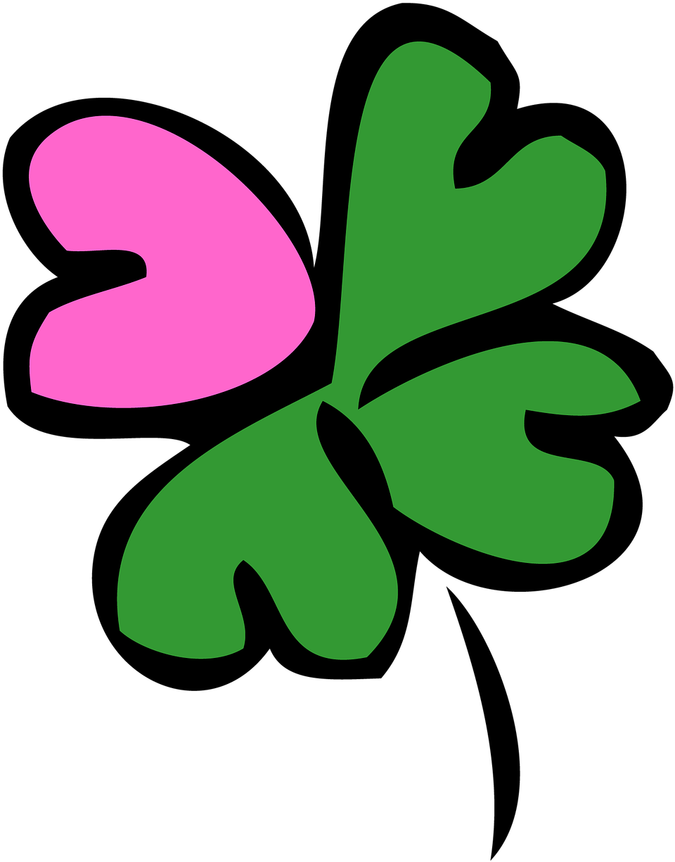 Lucky Leaf Heart - Heart Four Leaf Clover (1280x1280)