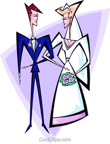 Wedding Couple Royalty Free Vector Clip Art Illustration - Wedding Couple Royalty Free Vector Clip Art Illustration (368x480)