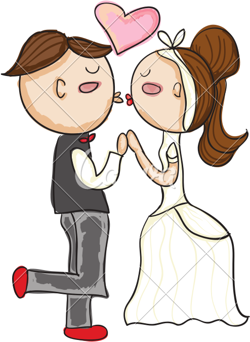 Wedding Couple Kissing - キス イラスト 結婚 式 (800x800)
