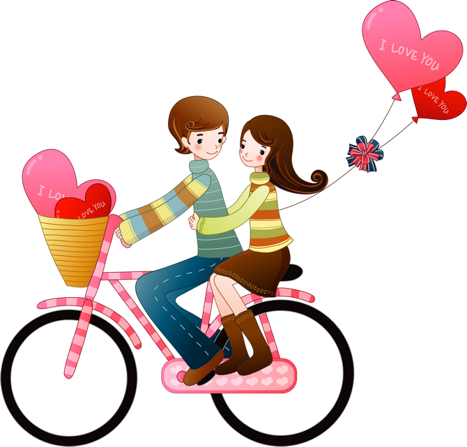 B *✿* Valentines Day Couple, Love Valentines, Wedding - Romantic Couple Pic With Cycle Hd (670x641)