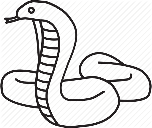 Clip Royalty Free Download Camouflage Drawing Reptile - Snake Cobra Outline (512x432)