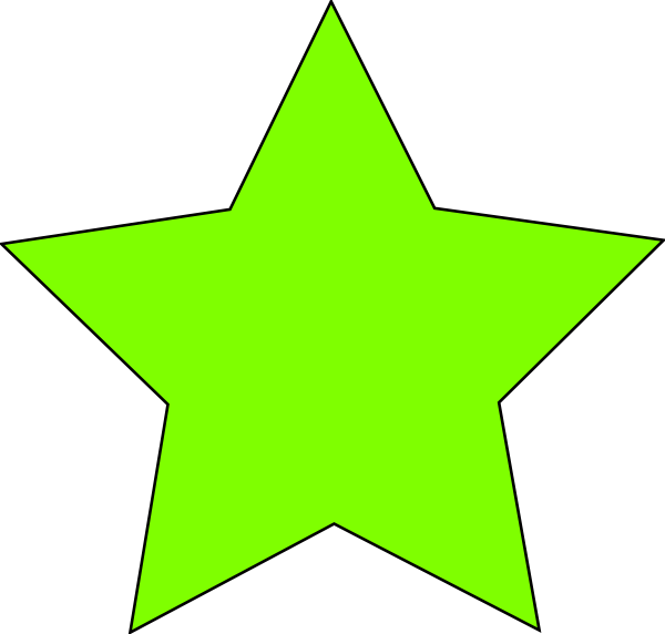Neon Clipart Green Star - Light Green Star Clipart (600x572)