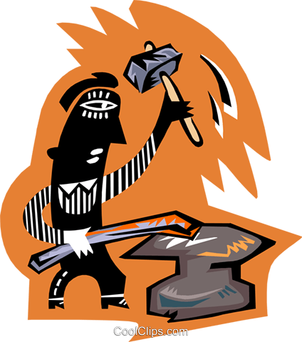 Blacksmith Royalty Free Vector Clip Art Illustration - Steel (424x480)