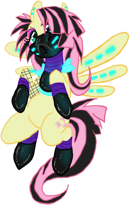 Neon Clipart Rave - Fluttershy Gas Mask (600x800)
