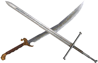 Swords Crossing Png - Two Real Swords Crossed (435x278)