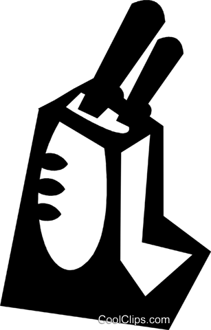 Kitchen Knives Royalty Free Vector Clip Art Illustration - Emblem (307x480)