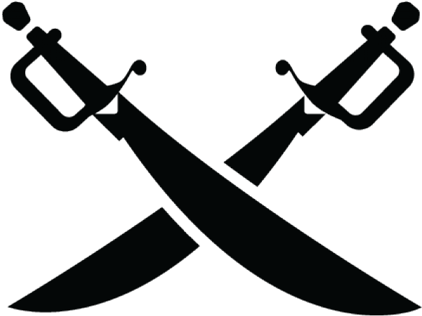 Dagger Clipart Crossed Sabers - Crossed Pirate Swords Png (640x480)