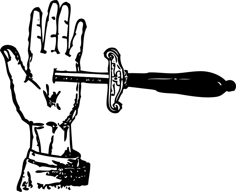 Free Knife Trick - Stab Clipart (800x650)