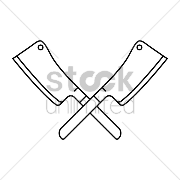 Knife Clipart Butcher Knife Clip Art - Free Butcher Knife Outline (600x600)