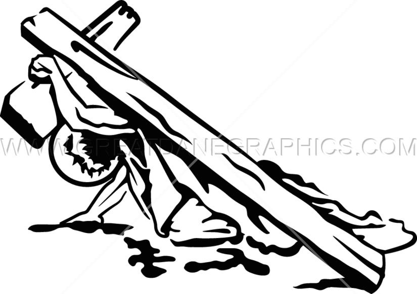 Clip Black And White Carrying The Cross Production - Illustration (825x583)