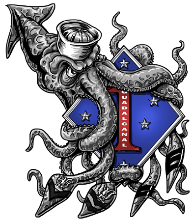 Hospital Corpsman Junior Enlisted Association 1st Mardiv - 1st Marine Division Tattoo Tattoo (391x450)