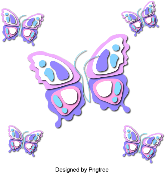 Beautiful Cartoon Lovely Hand-painted Colorful Butterfly - Portable Network Graphics (640x640)