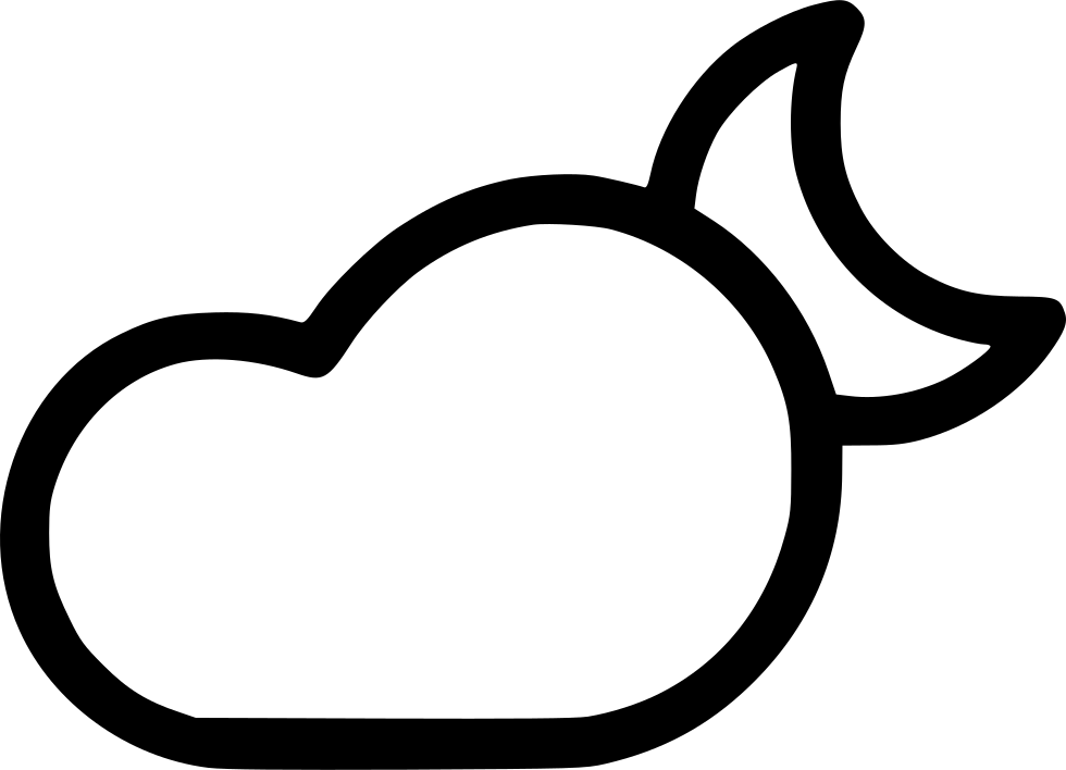Cloud Cloudy Weather Night Moon Svg Png Icon Free Download - Cloud (980x708)
