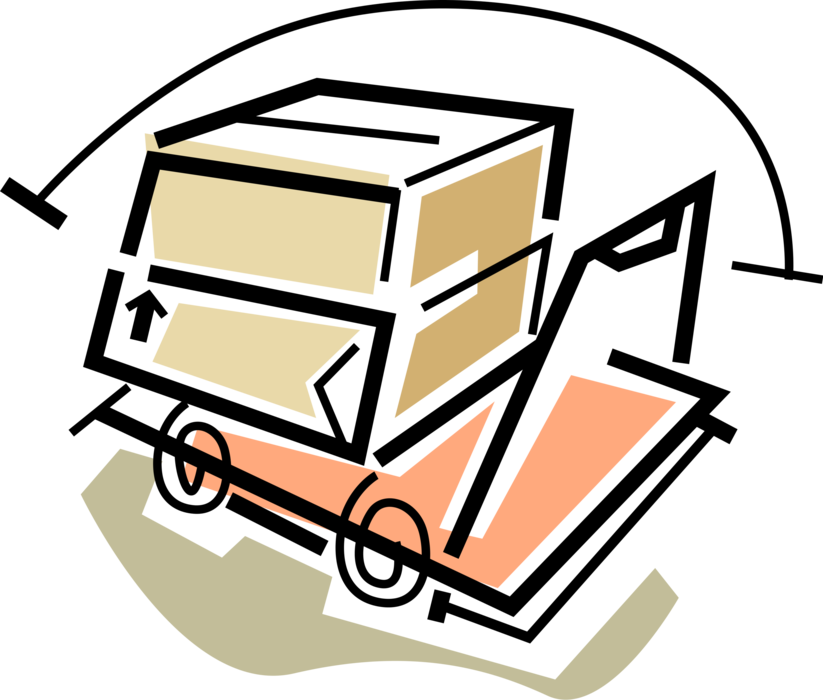 Boxes On A Dolly Royalty Free Vector Clip Art Illustration - Boxes On A Dolly Royalty Free Vector Clip Art Illustration (823x700)