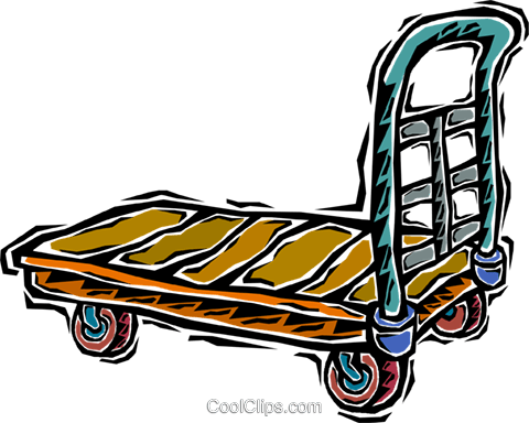 Flat Dolly Royalty Free Vector Clip Art Illustration - Flat Dolly Royalty Free Vector Clip Art Illustration (480x384)