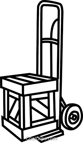 Hand Dolly With Crate Royalty Free Vector Clip Art - Chair (278x480)