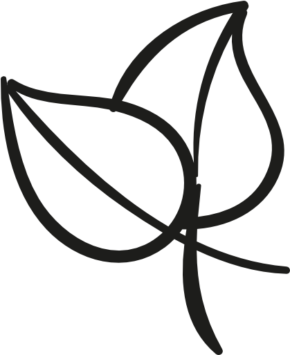 Two Plant Leaves Free Icon - Nature Leaf Clipart Black And White (512x512)