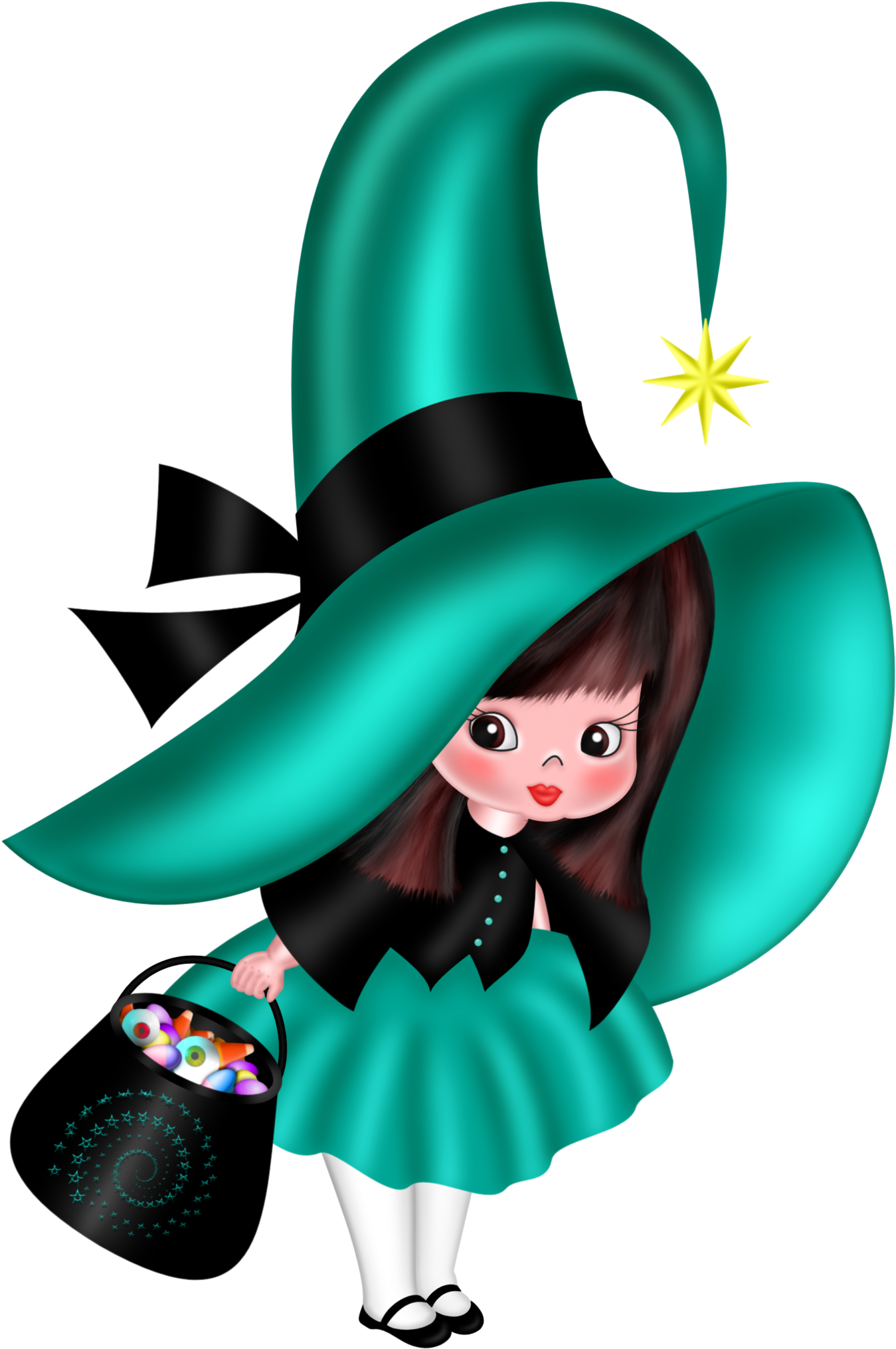 Gifs Halloween Bruxas, Clip Art, Doçura Ou Travessura, - Witch (1600x2300)
