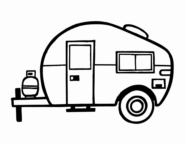 Coloriage Caravane Clipart Caravan Campervans Clip - Little Piggy Wound Up Dead (a Willow Crier Cozy Mystery (600x470)