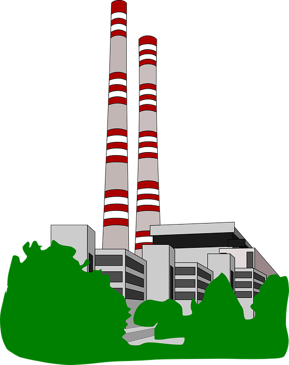 Clip Art Of Vector And Inspiration Industrial - Power Station Clipart (570x720)