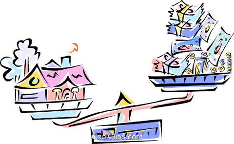 Balancing House And Mortgage Costs Royalty Free Vector - House (480x295)