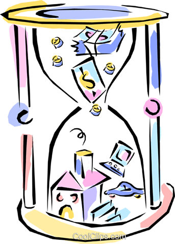 Hourglass With Costs Royalty Free Vector Clip Art Illustration - Hourglass With Costs Royalty Free Vector Clip Art Illustration (343x480)