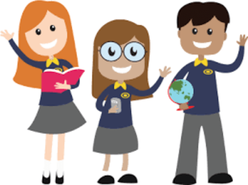 Kids Waving Cartoon (800x800)