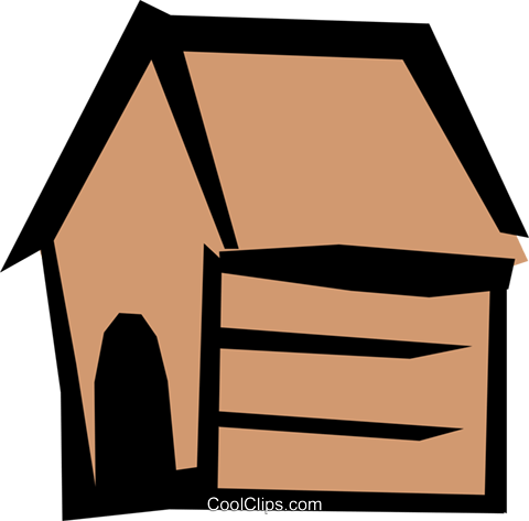 Dog House Royalty Free Vector Clip Art Illustration - Prepositions Show Relationship (480x473)