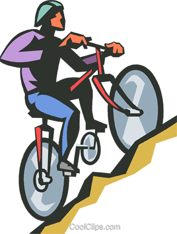 Man Riding A Bicycle Royalty Free Vector Clip Art Illustration - Mountain Bike (363x480)