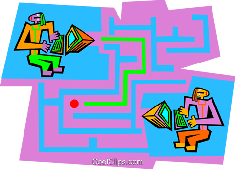 Education, Computing Maze Royalty Free Vector Clip - Education, Computing Maze Royalty Free Vector Clip (480x346)
