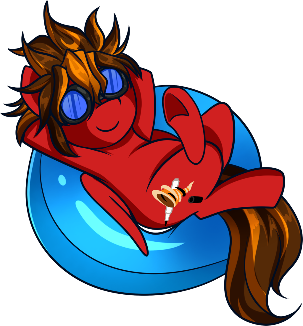 Xwhitedreamsx, Chillaxing, Goggles, Inner Tube, Male, - Cartoon (1024x1102)