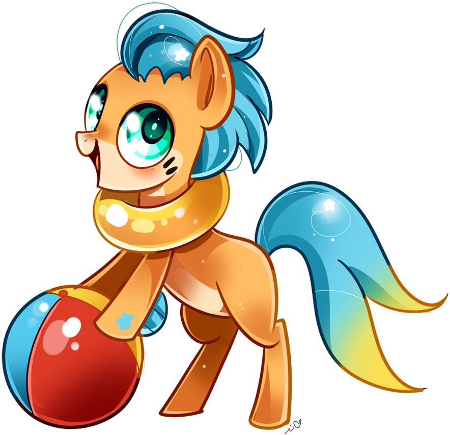 Ipun, Beach Ball, Buizel, Earth Pony, Inner Tube, Looking - Cartoon (1000x984)